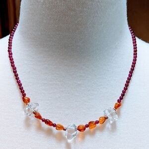 Elegant Boho Handmade Beaded 18" Necklace With Sterling Clasp